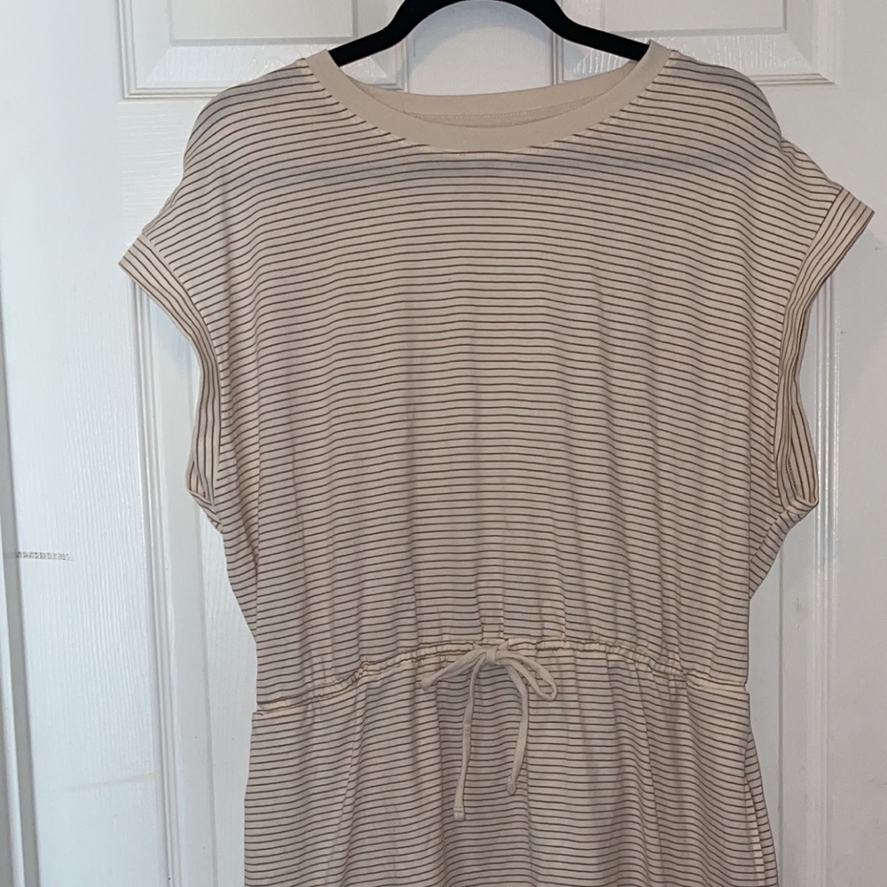 Short sleeve cotton striped dress